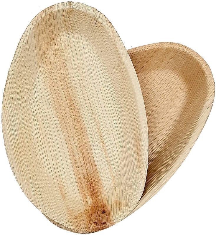NaturLove Premium Oval Shape Disposable Plate size - 6 x 10 inch Rice Plates  (75 Rice Plates)