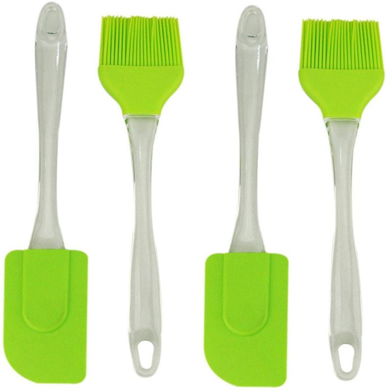 LUDDITE Silicone Brush and Spatula Set OF 2-Pieces Kitchen Tool Set  (Multicolor, Brush)