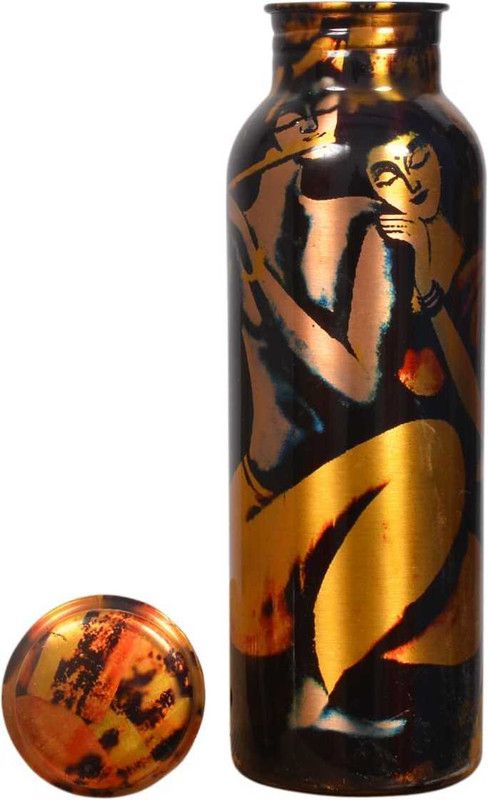 NACTOR RADHA KRISHNA PRINTED COPPER BOTTLE 900 ml Bottle  (Pack of 1, Multicolor, Copper)