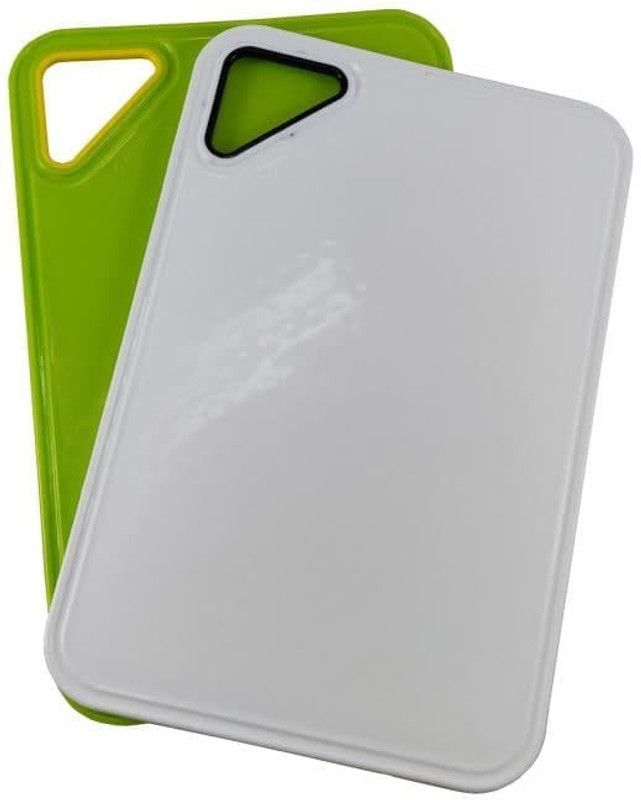 mahavir Eco products Plastic Cutting Board  (Green, White Pack of 2 Dishwasher Safe)