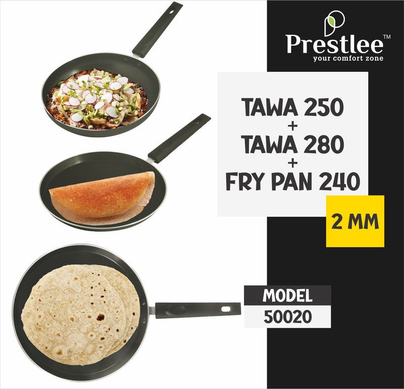 Sabari Prestle PNFT-50020 Non-Stick Coated Cookware Set/Fry Pan Tawa/Frypan Fry Pan Fry Pan 24 cm diameter 0.5 L capacity  (Aluminium, Non-stick)