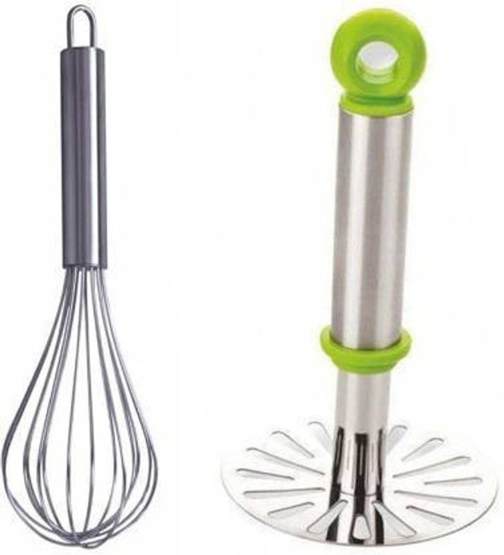 Abicon attractive handle Steel Kitchen Tool Set masher and whisker combo Set of 2 Kitchen Tool Set  (Whisk, Masher)