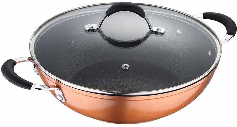 BERGNER Infinity Chefs Forged 6.8 Litres Kadhai 32 cm diameter with Lid 6.8 L capacity  (Aluminium, Non-stick, Induction Bottom)