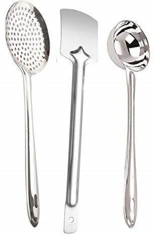 MSVE MSVE654654 Kitchen Tool Set Silver Kitchen Tool Set  (Silver, Skimmer, Spatula)