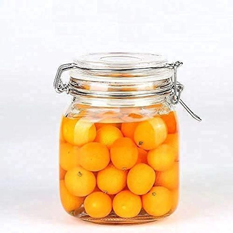 brahmani Glass Grocery Container - 750 ml  (White)
