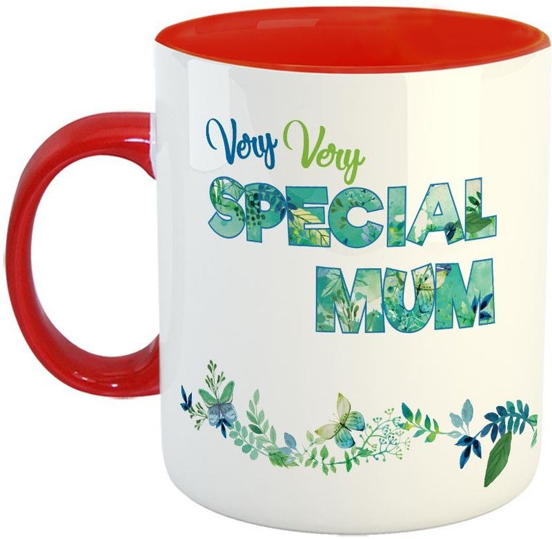 FABTODAY Very Very Special MOM Coffee - Best Gift for Mom on Birthday / Mother's Day - Color - Red Ceramic Coffee Mug  (350 ml)