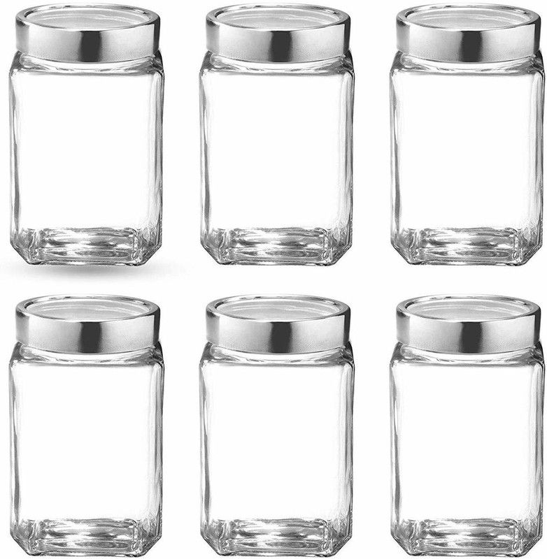 Massive Reckon Glass Utility Container - 1000 ml  (Pack of 6, Clear)