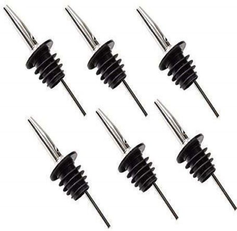 Kitchen Delli Stainless Steel Metal Bottle for Liquor, Wine and Spirits for Restaurant, Bar, Hotel - Set of 6 Steel Bottle Stopper  (Steel)