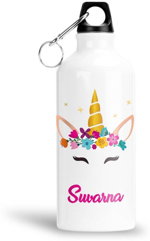 FABTODAY Unicorn Water Bottle for Kids - Best Happy Birthday Gift, Suvarna 750 ml Bottle  (Pack of 1, White, Aluminium)