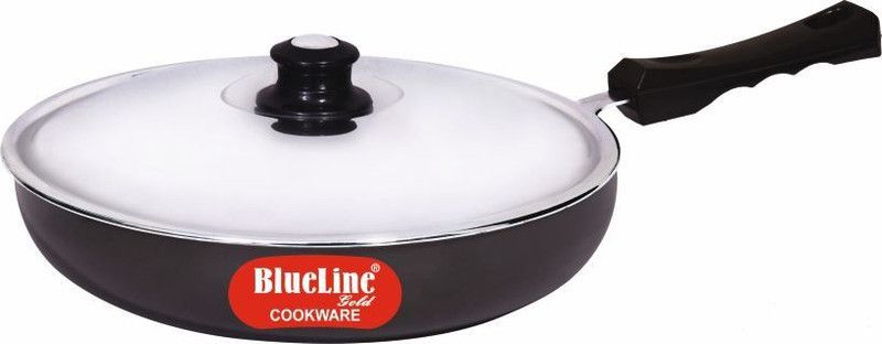 Blue Line gold Hard Anodized Induction Compatible Fry Pan 24 cm diameter with Lid 2 L capacity  (Hard Anodised, Induction Bottom)