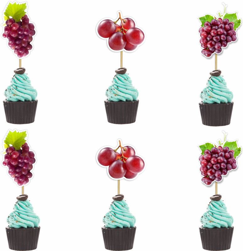 Seyal Cupcake Topper  (Grapes Cupcake Topper Pack of 6)