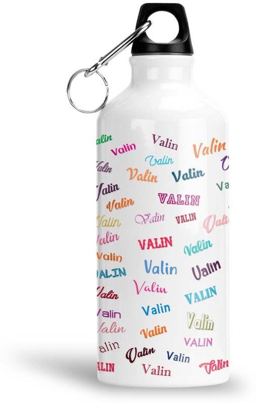 Furnish Fantasy Colorful Aluminium Sipper Bottle - Best Happy Birthday Gift for Kids, Name - Valin 600 ml Bottle  (Pack of 1, White, Aluminium)
