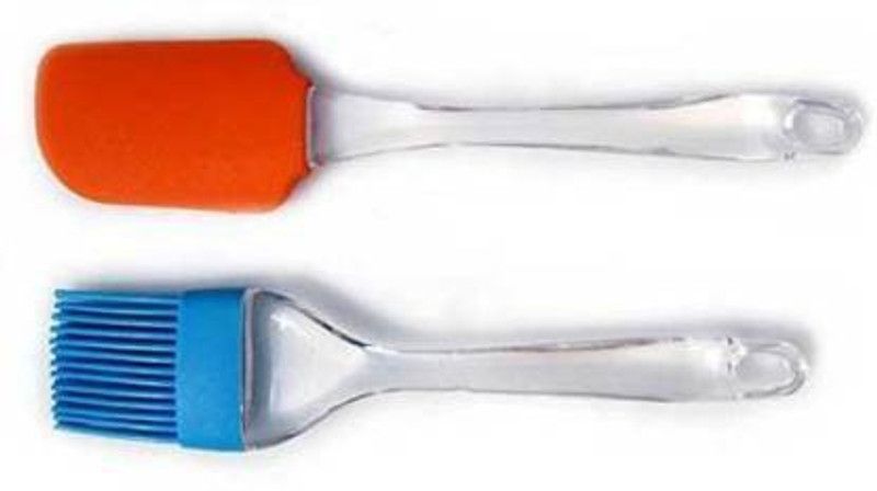 Zoo Heart Silicone Spatula and Pastry Brush Set for Cake Mixer, Decorating, Glazing Non-Stick Spatula  (Pack of 2)