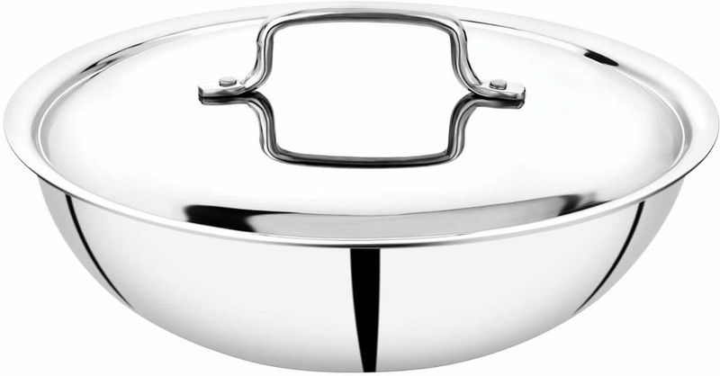 SEGA Triply Stainless Steel Non Stick Tasra/Tasla With Steel Lid, 18 cm, 1.1 Litres Serve Casserole  (1100 ml)