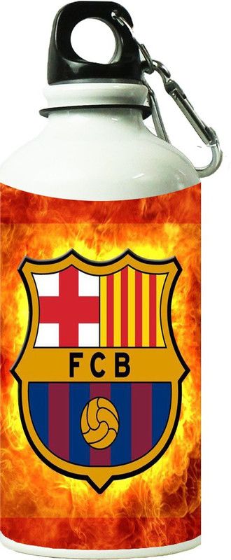ShopBuzz FCB Fire Effect Printed Sipper Bottle 600 ml Bottle  (Pack of 1, Multicolor, Steel)