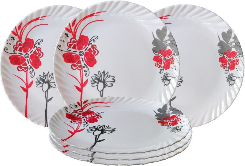 Saivites Melamine Plate 11" MELA001 Dinner Plate  (Pack of 6, Microwave Safe)