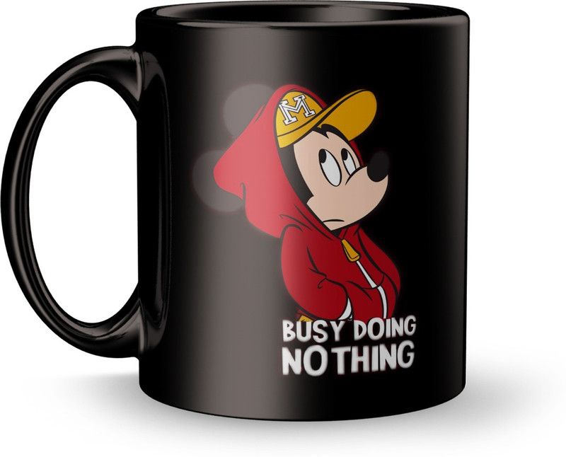 Radheshrakhi Read Mickey Mouse Busy Doing Nothing Print Gift For Friend Ceramic Coffee Mug  (320 ml)