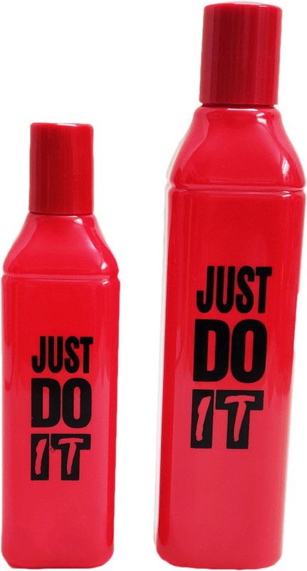 Gift Collection Combo Of 1000 & 750 ML Leak Proof Fridge Bottle / Water Bottle With Quote - Red 1000 ml Bottle  (Pack of 1, Red, PET)