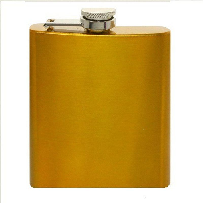 Protos Golden Smooth Stainless Steel Hip Flask  (230 ml)