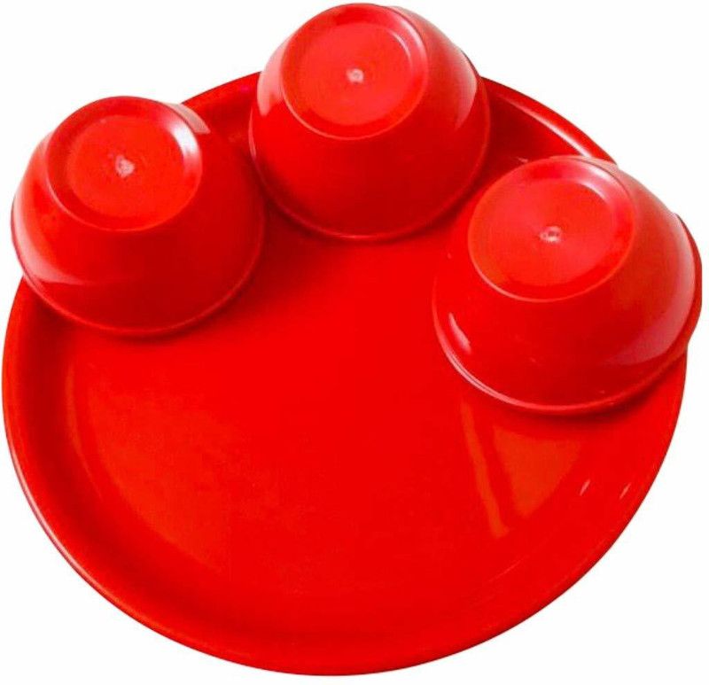 Plastic Dinner Set | 9 Plates + 9 Bowls | Microwave Safe | Dishwasher Safe | for Lunch Dinner Set  (Microwave Safe)