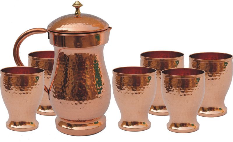 Veda Home & Lifestyle JGST109 Jug Glass Set  (Copper)