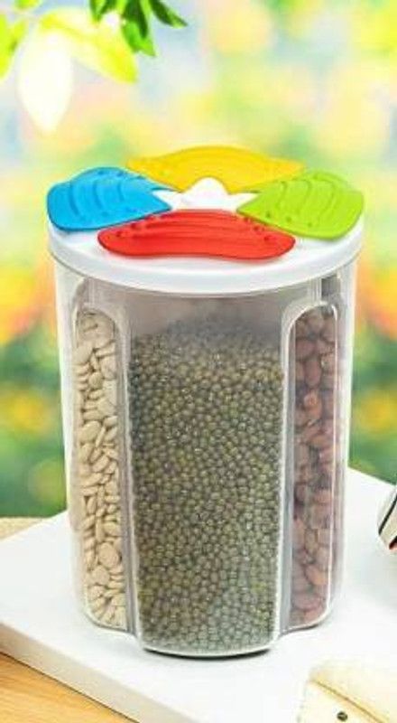 Katiyar Plastic Cereal Dispenser - 2000 ml  (Pack of 3, Multicolor)