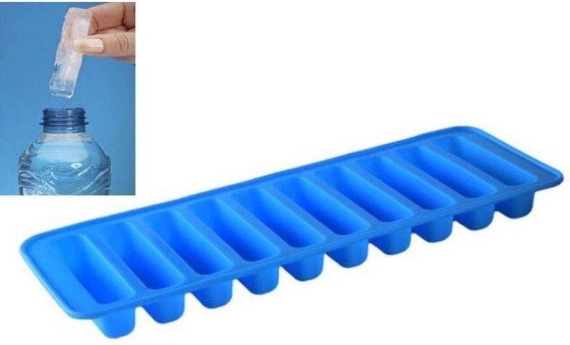 Frackson Silicone Ice Stick Cube Trays Push and Pop Out Material for Water Bottles Blue Silicone Ice Cube Tray  (Pack of1)