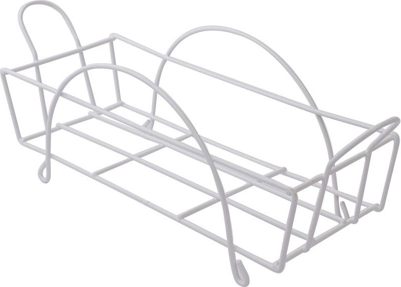 Storehaus White Wire Stand - 3 pcs Jar Storage Small Containers Kitchen Rack  (Iron, White)