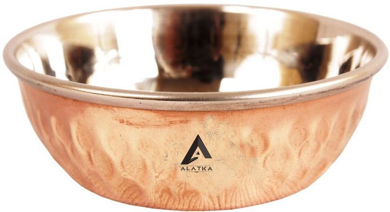 ALATKA ALATKA Handmade Steel Copper Chutney Bowl Katori, Serveware & Tableware, 50 ML Copper Serving Bowl  (Brown, Pack of 1)