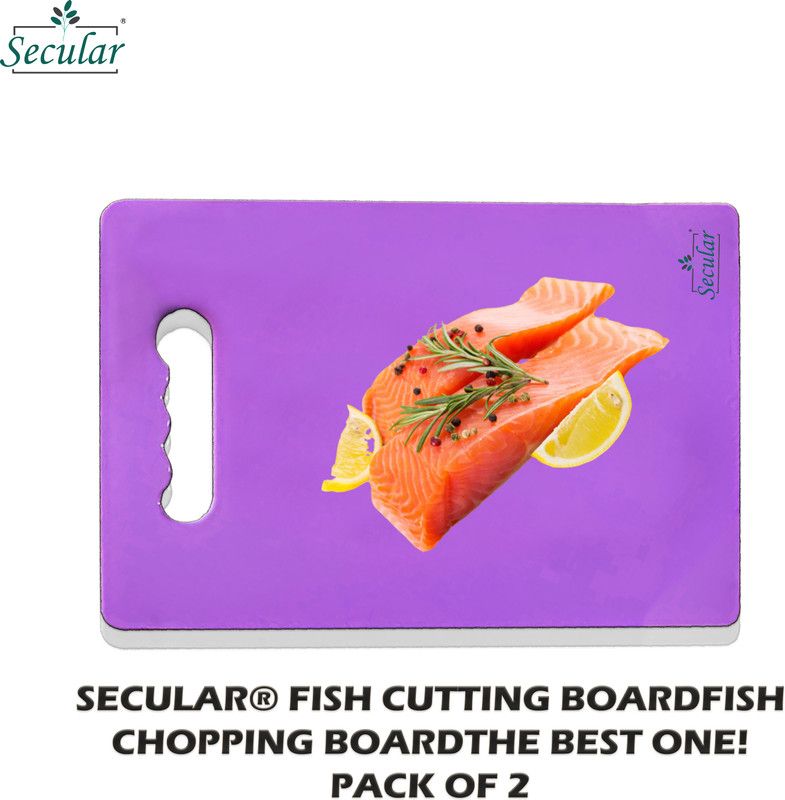 Secular Microfibre, Plastic Cutting Mat  (Multicolor Pack of 2 Dishwasher Safe)