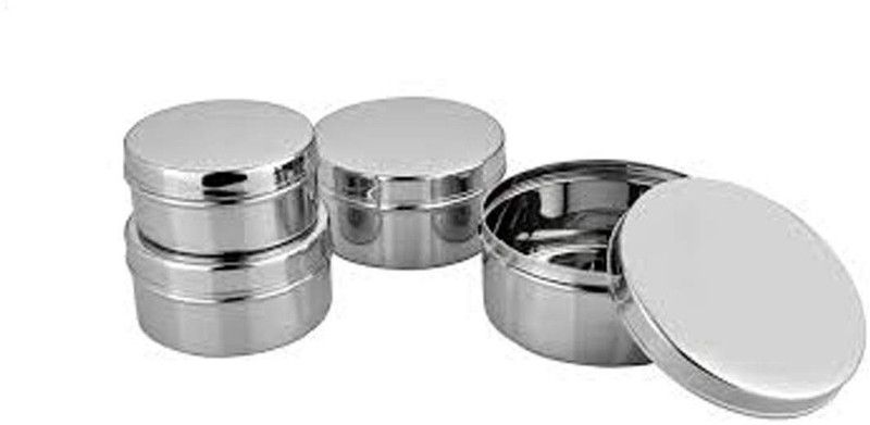 JAGGERY Steel Grocery Container - 750 ml, 500 ml, 400 ml, 300 ml  (Pack of 4, Silver)