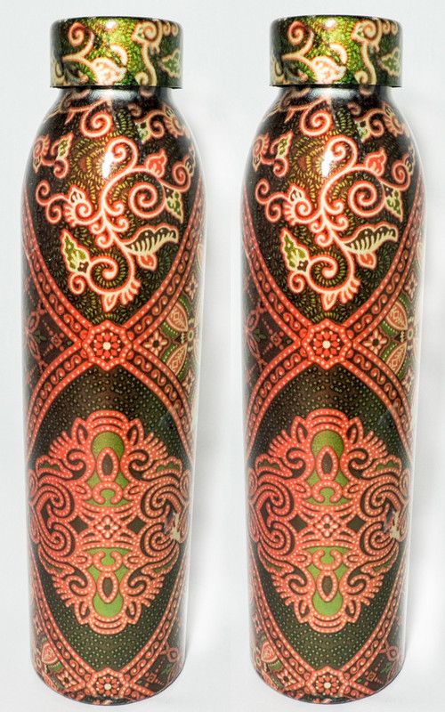 Tavixa Pure Copper Multi color Water Bottle 1 L |pack of 2| 1000 Bottle  (Pack of 2, Multicolor, Copper)