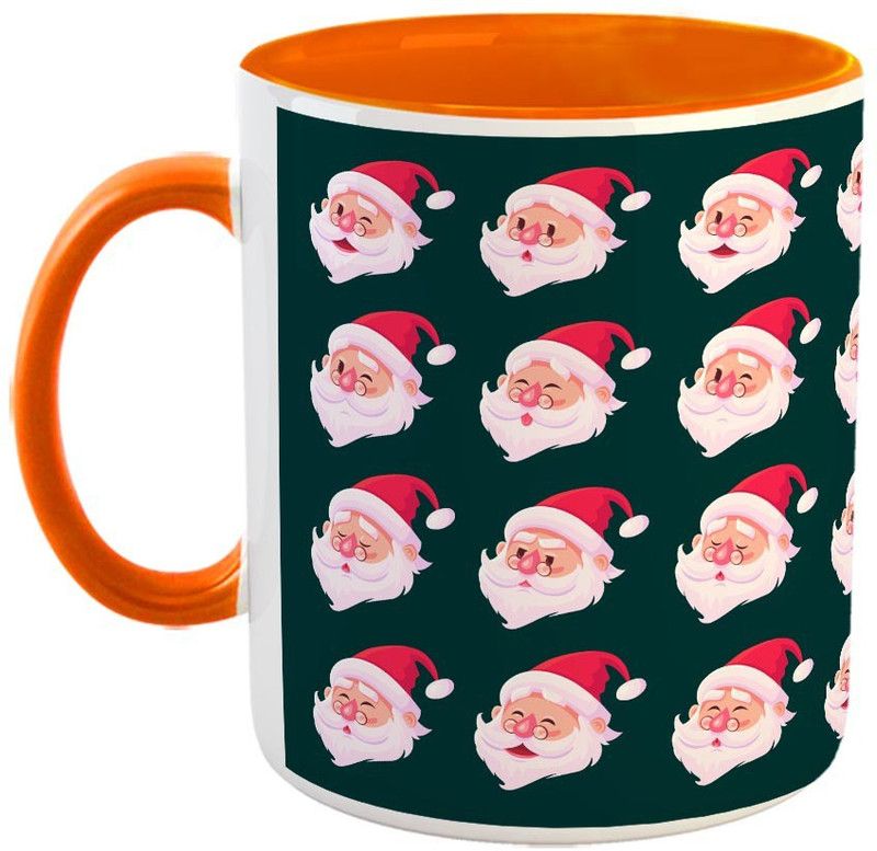 Furnish Fantasy Christmas Ceramic Coffee - Best Gift for Christmas - Color - Orange (1094) Ceramic Coffee Mug  (350 ml)