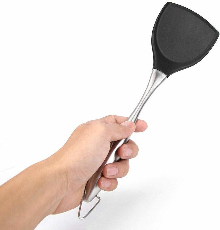 Baskety Kitchen Heat Resitance Non Stick Steel Spatula Black Mixing Spatula  (Pack of 1)