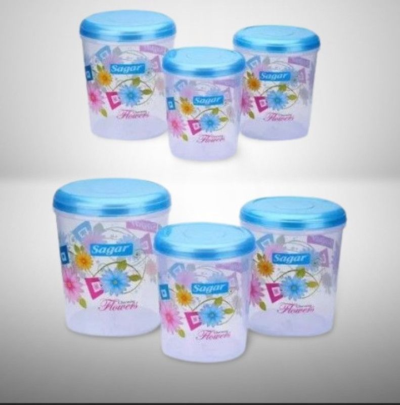 SAGAR Plastic Grocery Container - 10000 ml  (Pack of 6, Blue, Pink)