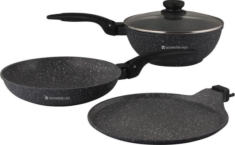 WONDERCHEF Induction Bottom Non-Stick Coated Cookware Set  (Aluminium, 5 - Piece)