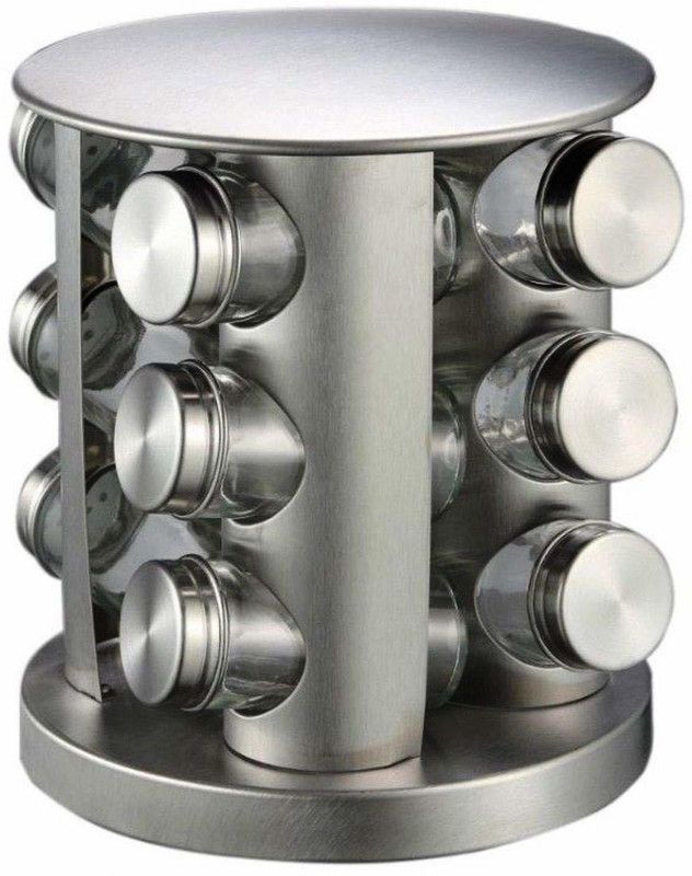 pinkparifashion Spice Set  (Glass, Steel, Silver, Black)