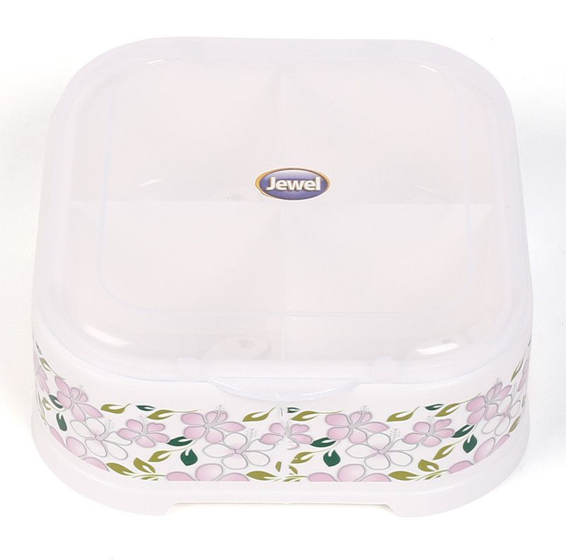 JEWEL Square Compliments Box 4 White - 800 ml Plastic Grocery Container  (White)