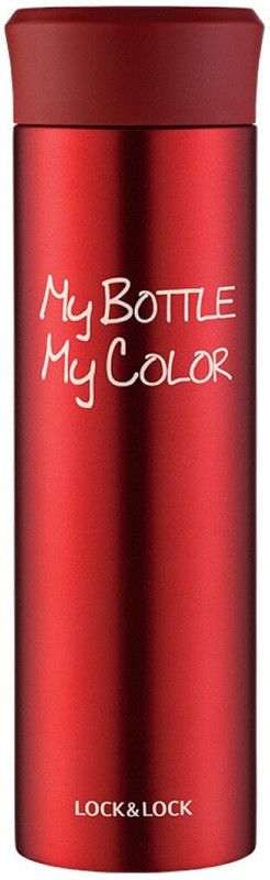 LOCK&LOCK Colorful lock cup 390 ml Bottle  (Pack of 1, Red, Steel)