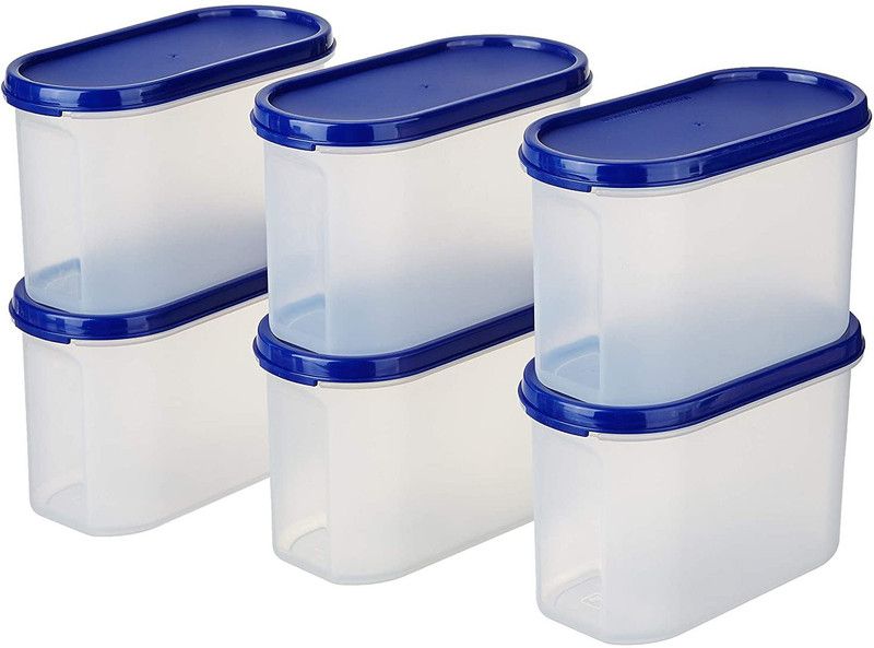 4 SACRED Plastic Grocery Container - 1200 ml  (Pack of 6, Blue)