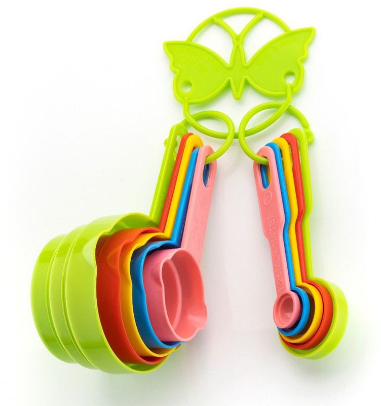 KONFIZ Plastic Baking Measuring Cups & Spoon Set (Pack Of 10) Measuring Cup Set  (30 ml, 60 ml, 80 ml, 125 ml, 250 ml, 1.25 ml, 2.5 ml, 5 ml, 7.5 ml, 15 ml)