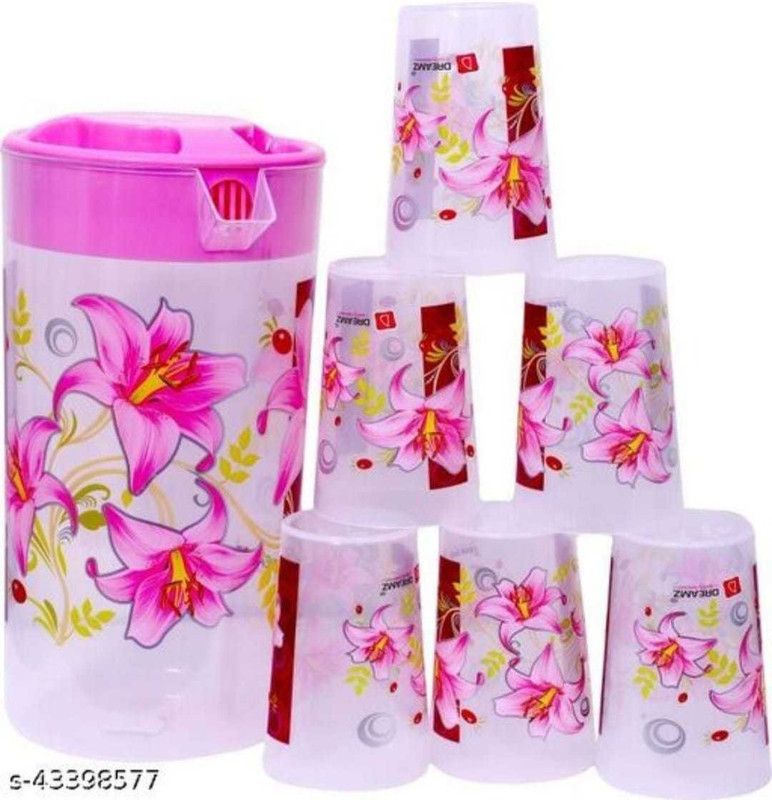 DRREAMZ JUICE SET(2.5 L) WITH 6 GLASS SET Jug Glass Set  (PLASTIC)
