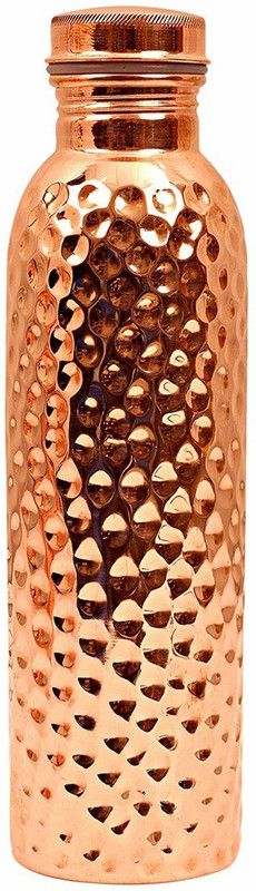 Shukrana 100% Pure Hammered Design Copper Bottle by blessings collection,(Pack of 1,Brown) 1000 ml Bottle  (Pack of 1, Brown, Copper)