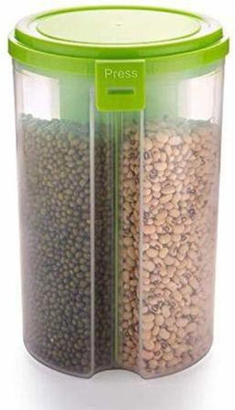 FGG Plastic 3 Section Lock Food Storage Dispenser Airtight Container Jar for Cereals, Snacks, Pulses ( Color May Vary) (2) - 300 ml Plastic Utility Container  (Pack of 2, Multicolor)