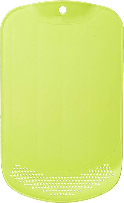 Gestalta Plastic chopping board with Drainer, Green Plastic Cutting Board Plastic Cutting Board  (Green Pack of 1 Dishwasher Safe)