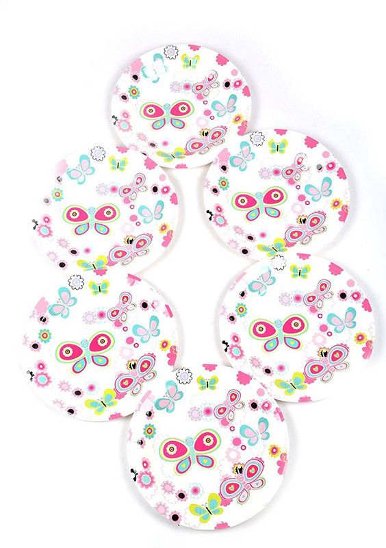 FUNCART Funcart Flying Butterfly Theme 9'' Disposable Paper Plate(6 Pcs /Pack) Plate  (Pack of 6)