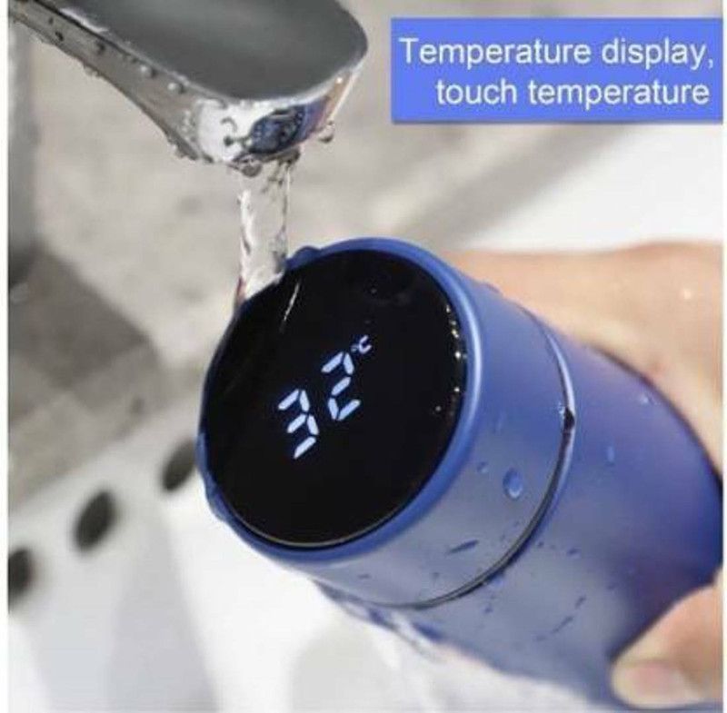 BOOMFIRE Smart Vacuum Flasks Insulated Water Bottle with LED Temperature Display B74 500 ml Bottle  (Pack of 1, Multicolor, Aluminium, Steel)