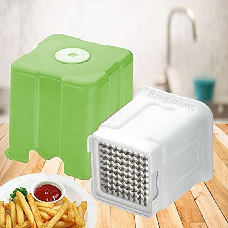 SWEETBERG Mega Mall Potato Chipser French Fries Chips Maker Machine Snacks Finger, Potato Finger Chips Cutter - Multi Colour Vegetable & Fruit Chopper  (1 Pcs potato Cutter)