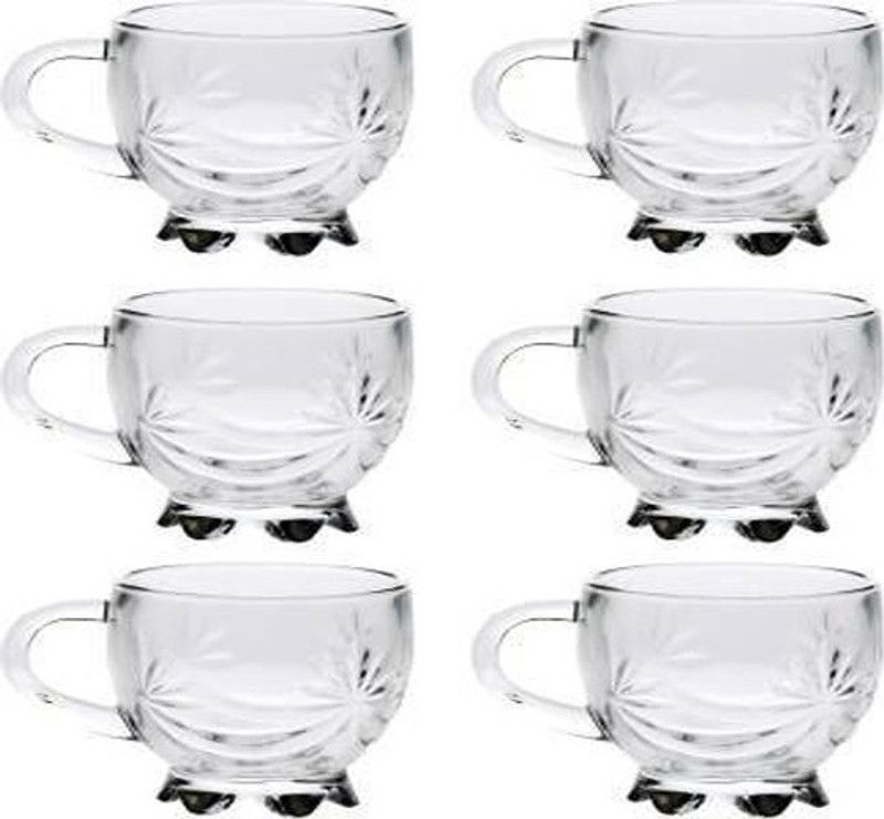 GLAMOROUS Pack of 6 Glass CTRL33  (Clear, Cup Set)