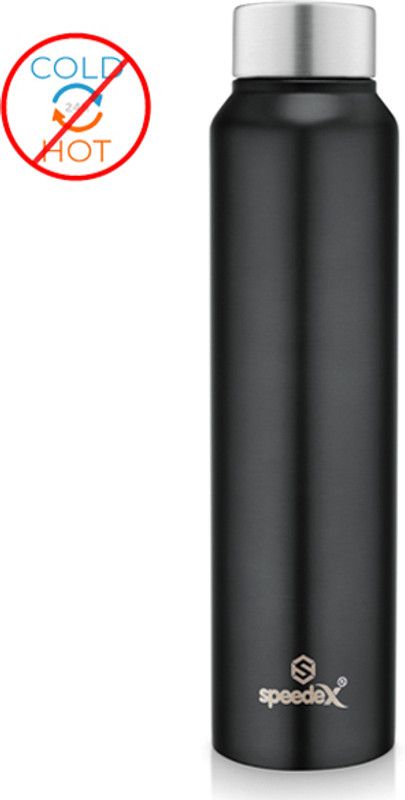 SPEEDEX 1000Ml Single Walled Silver Stainless Steel Fridge Water Bottle Leak Proof Bottle 1000 ml Bottle  (Pack of 1, Black, Steel)